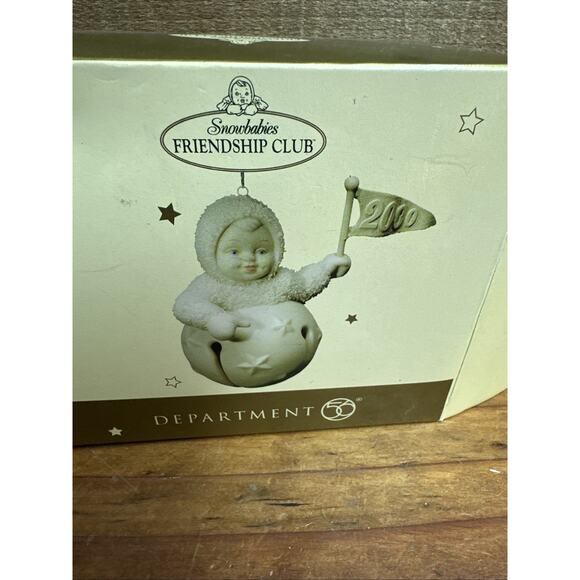 VTG Dept 56 Snowbabies Bell Christmas Ornament 2000 Millenium 4" In Box - Picture 4 of 4